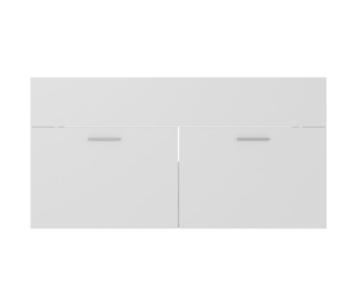 Armario para lavabo madera contrachapada blanco 90x38,5x46 cm