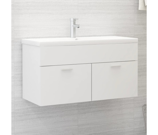 Armario para lavabo madera contrachapada blanco 90x38,5x46 cm