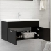 Armario para lavabo madera contrachapada negro 90x38,5x46 cm