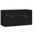 Armario para lavabo madera contrachapada negro 90x38,5x46 cm