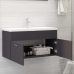 Armario para lavabo madera contrachapada gris 90x38,5x46 cm