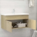 Armario para lavabo contrachapada color roble 90x38,5x46 cm