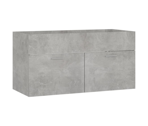 Armario para lavabo contrachapada gris hormigón 90x38,5x46 cm