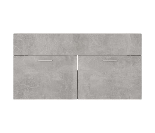 Armario para lavabo contrachapada gris hormigón 90x38,5x46 cm