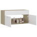 Armario para lavabo contrachapada blanco roble 90x38,5x46 cm