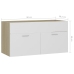 Armario para lavabo contrachapada blanco roble 90x38,5x46 cm