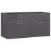 Armario para lavabo contrachapada gris brillo 90x38,5x46 cm