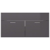 Armario para lavabo contrachapada gris brillo 90x38,5x46 cm