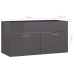 Armario para lavabo contrachapada gris brillo 90x38,5x46 cm