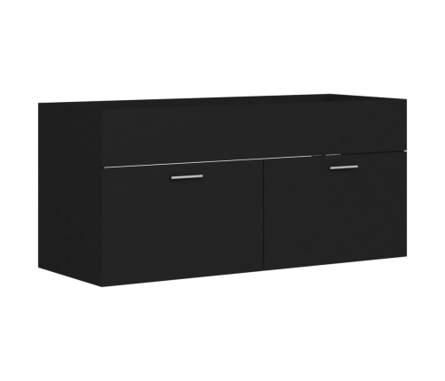 Armario para lavabo madera contrachapada negro 100x38,5x46 cm