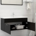 Armario para lavabo madera contrachapada negro 100x38,5x46 cm