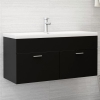 Armario para lavabo madera contrachapada negro 100x38,5x46 cm