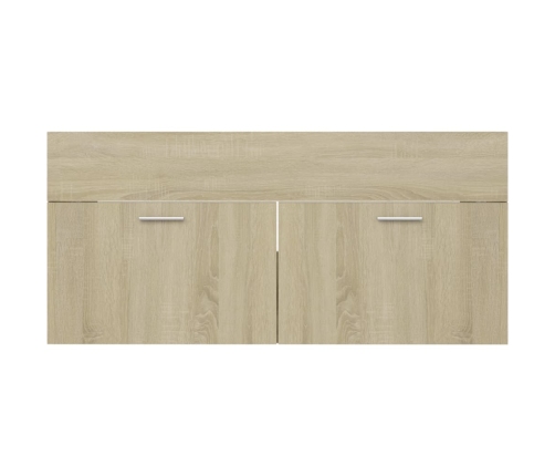 Armario para lavabo contrachapada color roble 100x38,5x46 cm