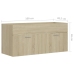 Armario para lavabo contrachapada color roble 100x38,5x46 cm