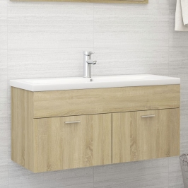 Armario para lavabo contrachapada color roble 100x38,5x46 cm