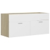 Armario para lavabo contrachapada blanco roble 100x38,5x46 cm