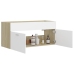 Armario para lavabo contrachapada blanco roble 100x38,5x46 cm