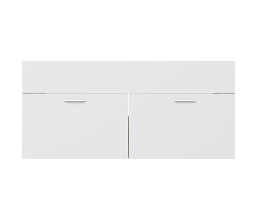 Armario para lavabo contrachapada blanco roble 100x38,5x46 cm