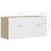 Armario para lavabo contrachapada blanco roble 100x38,5x46 cm