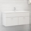 Armario para lavabo madera contrachapada blanco 100x38,5x46 cm