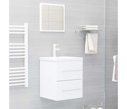 Armario para lavabo madera contrachapada blanco 41x38,5x48 cm