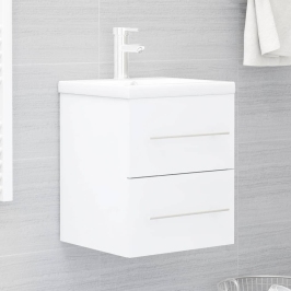 Armario para lavabo madera contrachapada blanco 41x38,5x48 cm