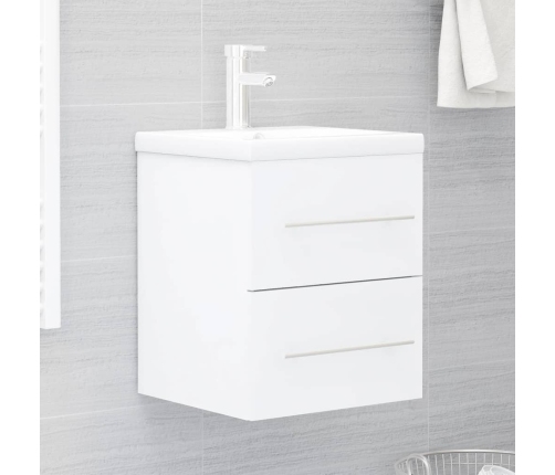 Armario para lavabo madera contrachapada blanco 41x38,5x48 cm