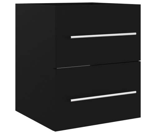 Armario para lavabo madera contrachapada negro 41x38,5x48 cm