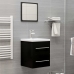 Armario para lavabo madera contrachapada negro 41x38,5x48 cm