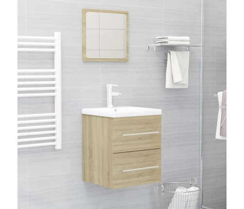 Armario para lavabo contrachapada color roble 41x38,5x48 cm