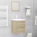 Armario para lavabo contrachapada color roble 41x38,5x48 cm