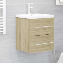 Armario para lavabo contrachapada color roble 41x38,5x48 cm