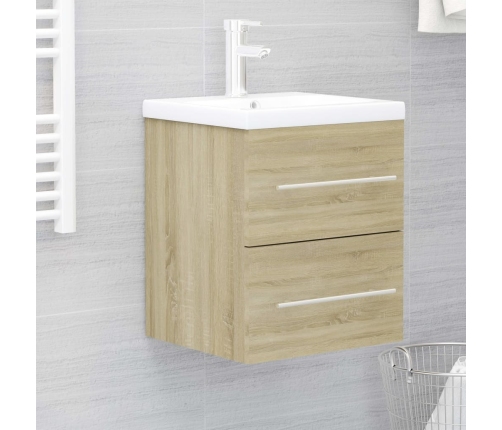 Armario para lavabo contrachapada color roble 41x38,5x48 cm