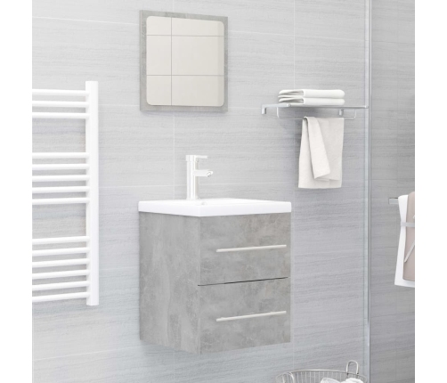 Armario para lavabo madera contrachapada gris 41x38,5x48 cm