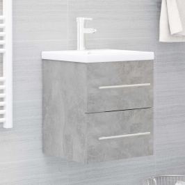 Armario para lavabo madera contrachapada gris 41x38,5x48 cm