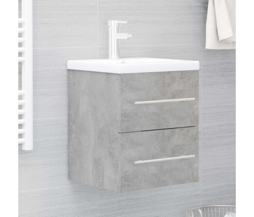 Armario para lavabo madera contrachapada gris 41x38,5x48 cm