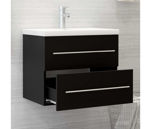 Mueble de lavabo madera de ingeniería negro 60x38,5x48 cm