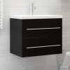 Mueble de lavabo madera de ingeniería negro 60x38,5x48 cm