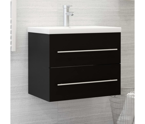 Mueble de lavabo madera de ingeniería negro 60x38,5x48 cm