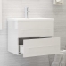 Mueble de lavabo madera ingeniería blanco brillo 60x38,5x48 cm