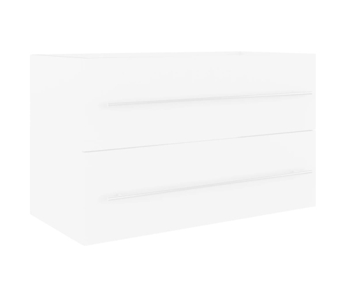 Armario para lavabo madera contrachapada blanco 80x38,5x48 cm