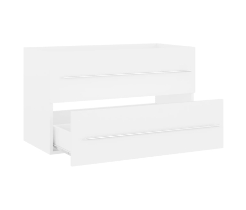 Armario para lavabo madera contrachapada blanco 80x38,5x48 cm