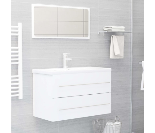 Armario para lavabo madera contrachapada blanco 80x38,5x48 cm