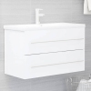 Armario para lavabo madera contrachapada blanco 80x38,5x48 cm