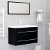 Mueble de lavabo madera de ingeniería negro 80x38,5x48 cm