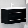 Mueble de lavabo madera de ingeniería negro 80x38,5x48 cm