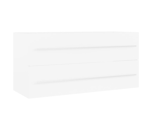 Armario para lavabo madera contrachapada blanco 100x38,5x48 cm