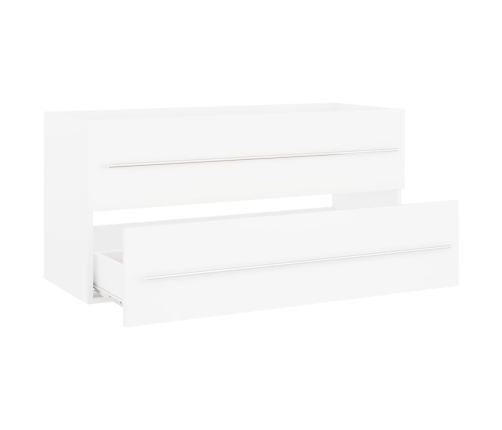 Armario para lavabo madera contrachapada blanco 100x38,5x48 cm