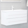 Armario para lavabo madera contrachapada blanco 100x38,5x48 cm