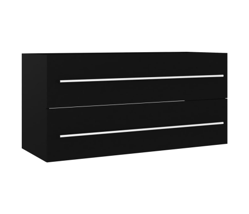 Armario para lavabo madera contrachapada negro 100x38,5x48 cm